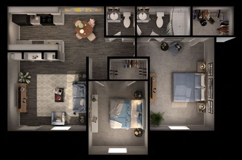 2 bed 2 bathroom at Sundance and Sausalito Apartments, College Station, Texas